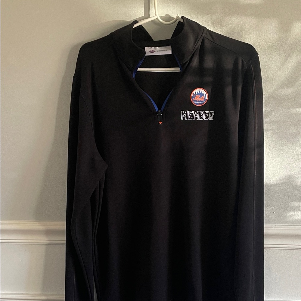 Black Quarter-Zip Pullover with Member Mets Logo